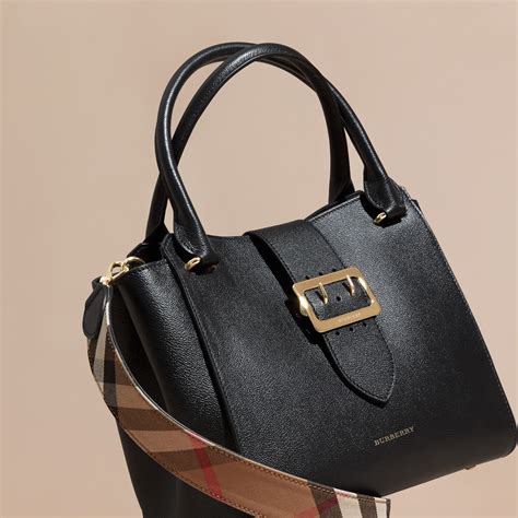 burberry buckle medium grainy leather tote|burberry medium top handle tote.